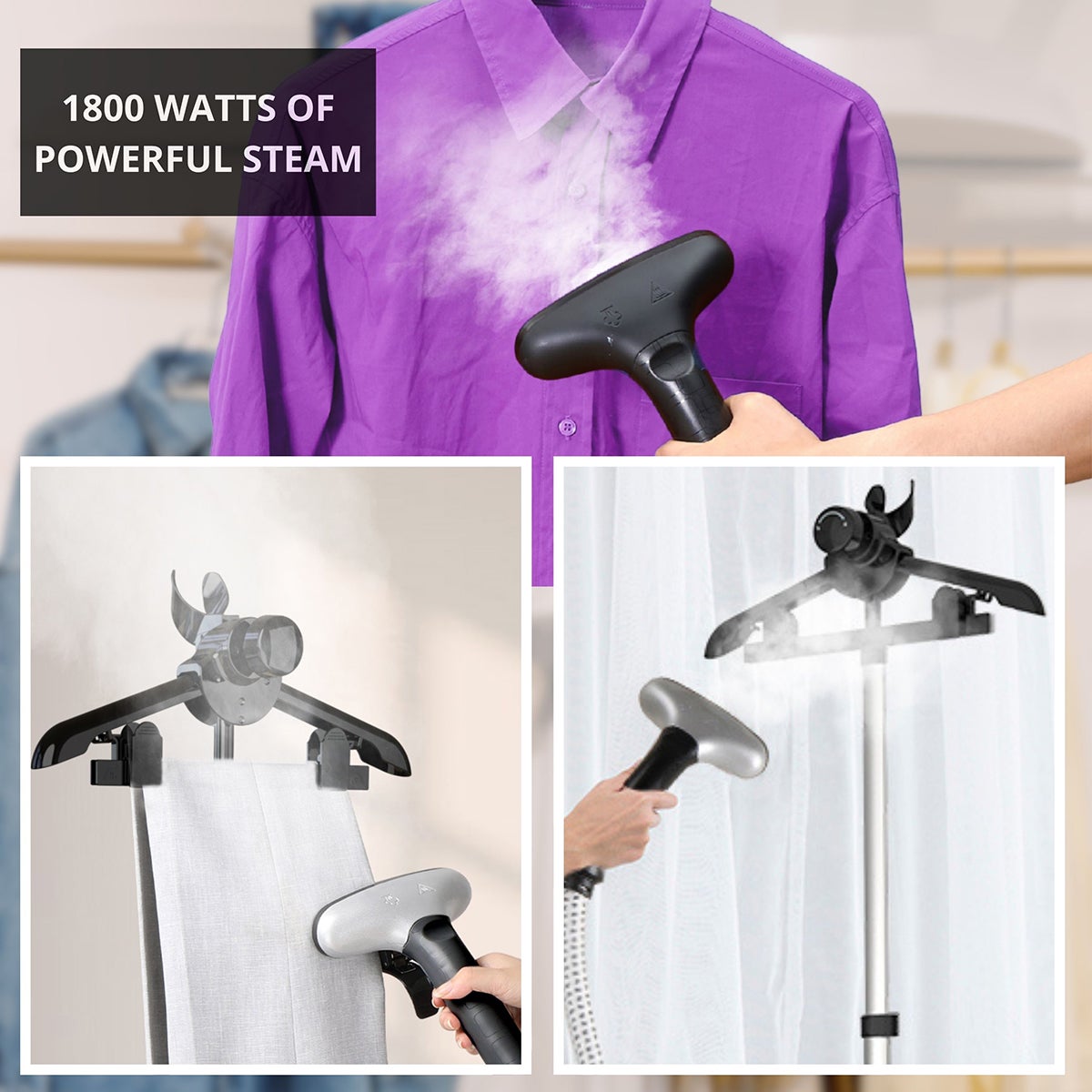 True & Tidy Industrial 1800W Garment Steamer | The Container Store